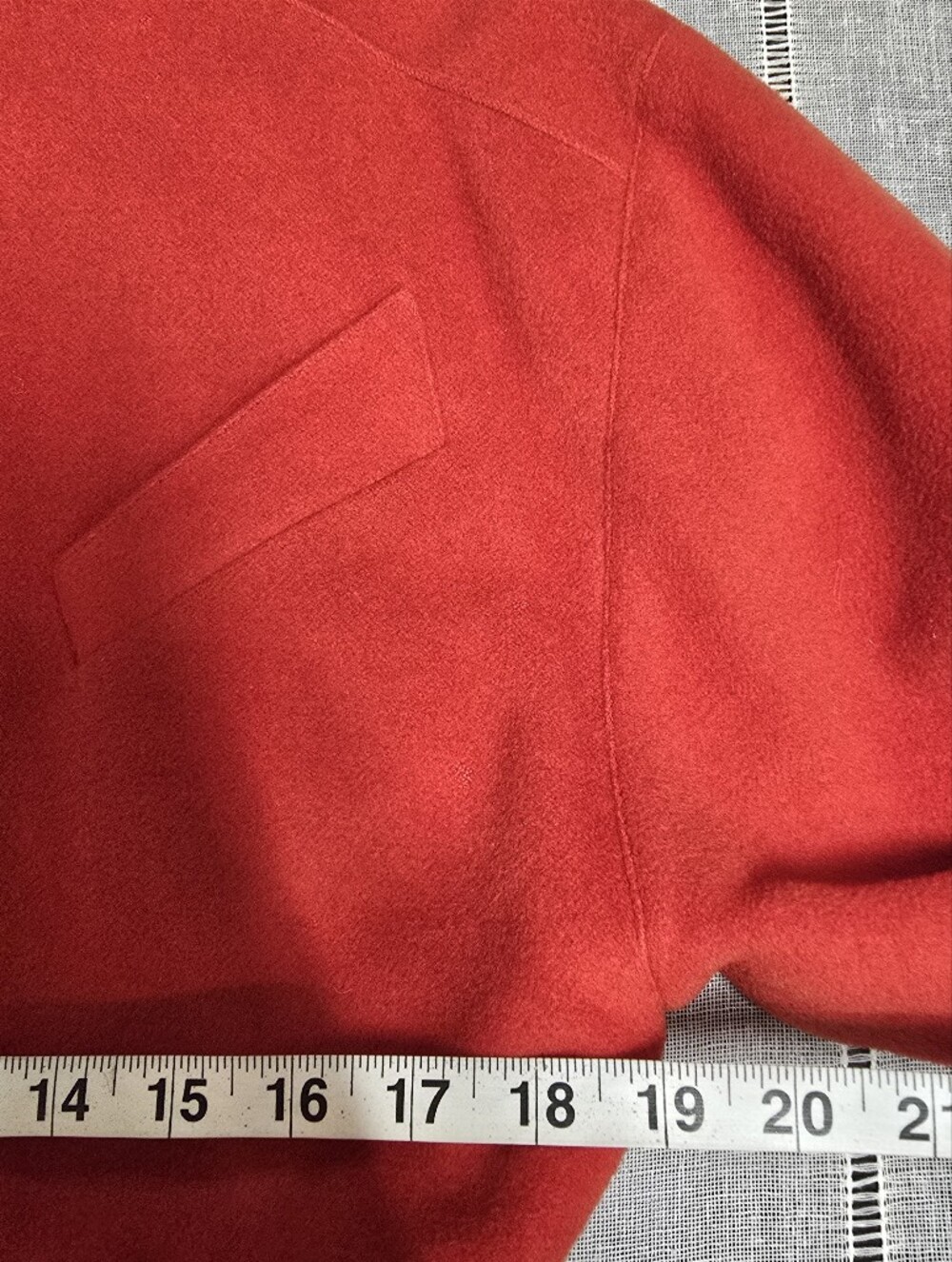 Vintage 80s Karl Lagerfeld France Red 100% Wool Coat Jacket Women's 38 ( Small) - Picture 8 of 16